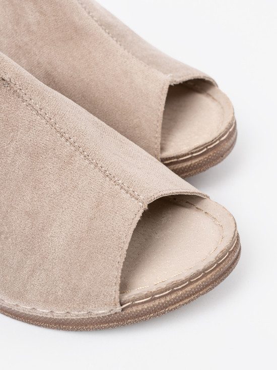 Beige Women's Platform Slippers