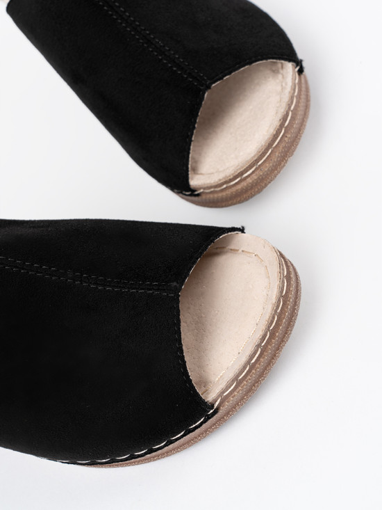 Black Platform Slippers