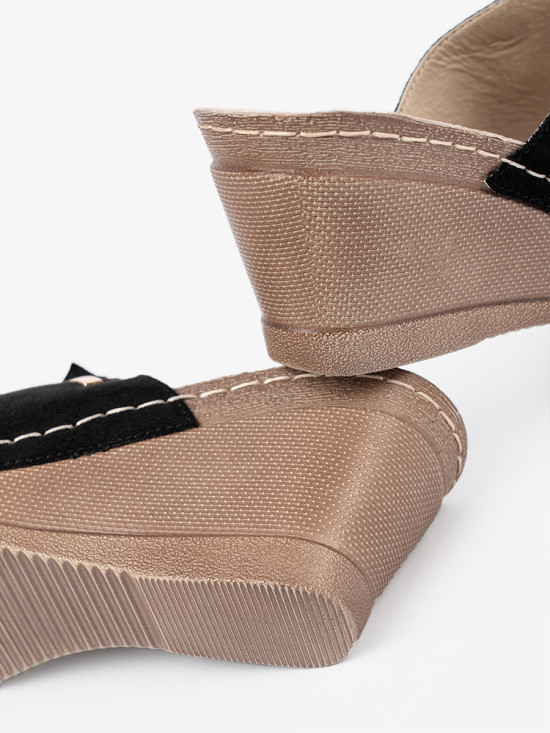 Black Platform Slippers