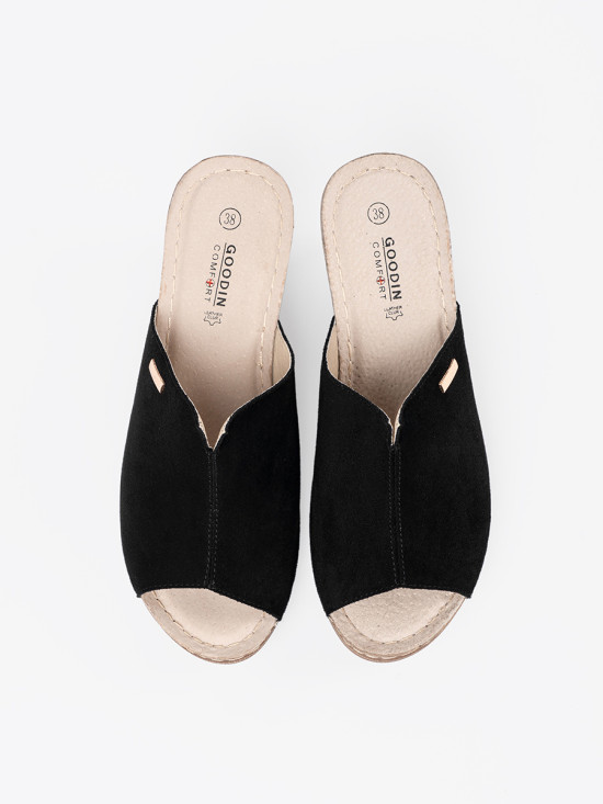 Black Platform Slippers