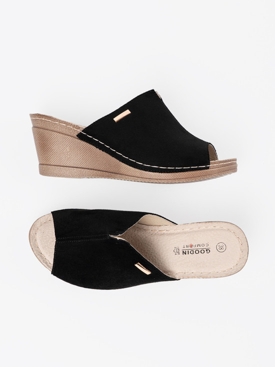 Black Platform Slippers