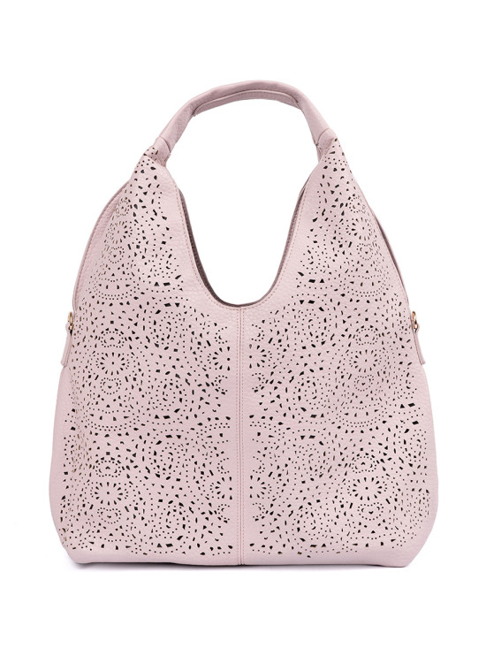 Pink Perforated Shoulder Bag