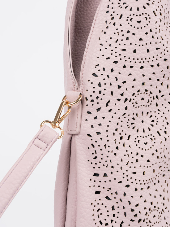 Pink Perforated Shoulder Bag