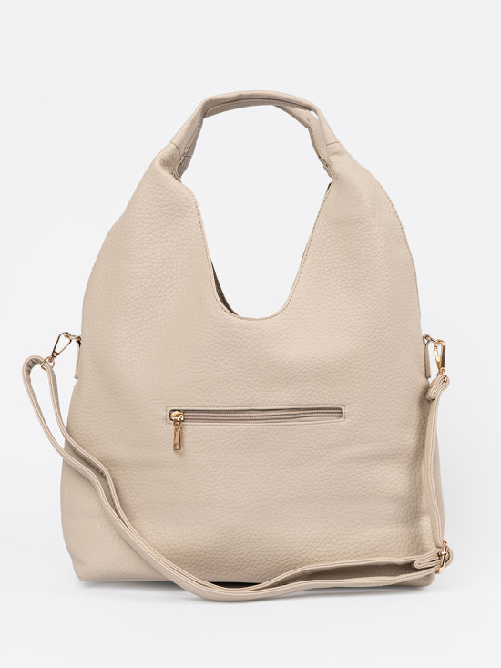 Beige Perforated Shoulder Bag