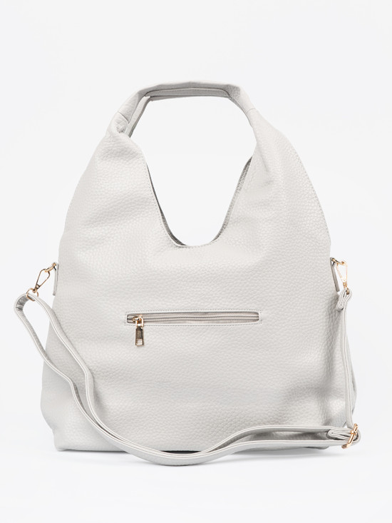 Gray Perforated Shoulder Bag