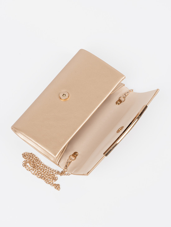 Gold Clutch with Chain