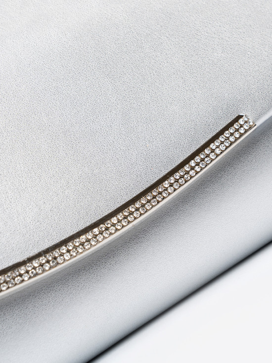 Silver Clutch with Chain