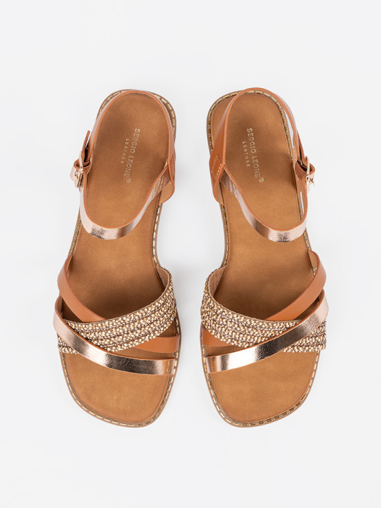 Brown Sandals with Flat Sole by Sergio Leone