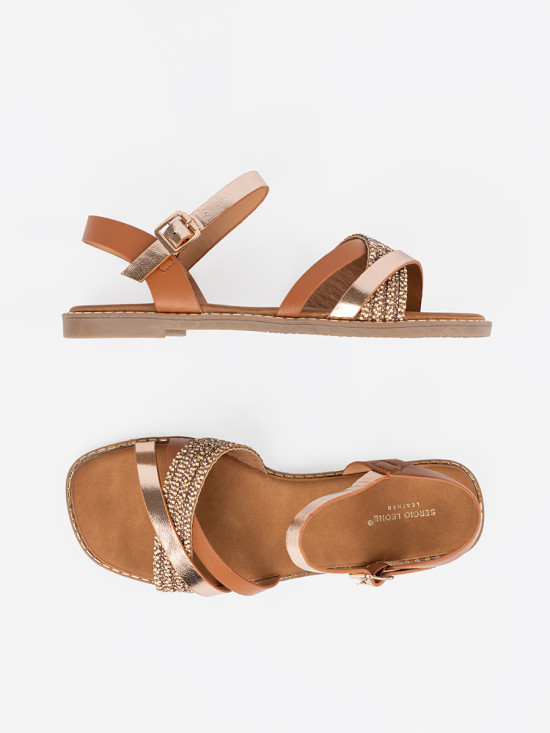 Brown Sandals with Flat Sole by Sergio Leone