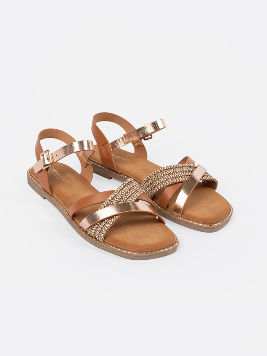 Brown Sandals with Flat Sole by Sergio Leone