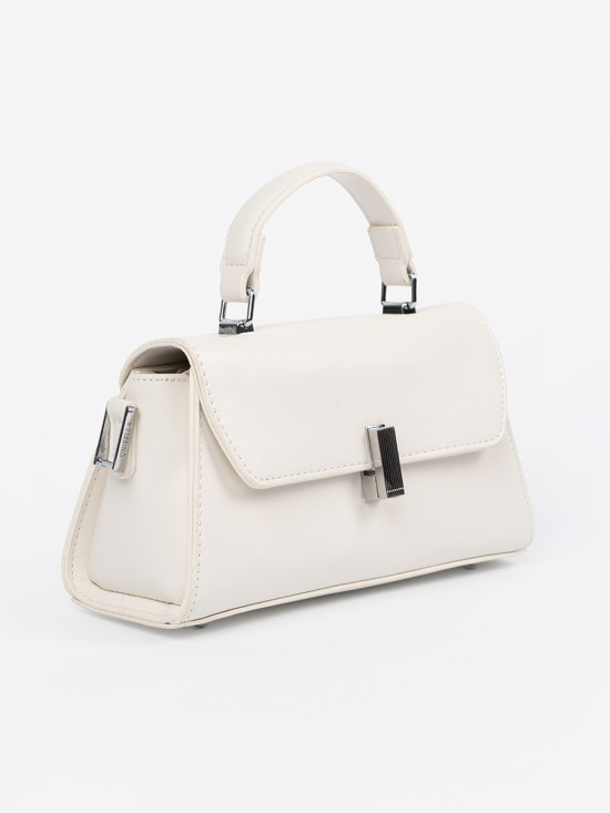 Light Beige Small Handbag with Handle