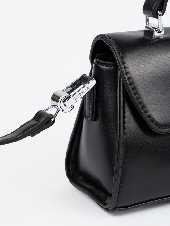 Elegant Black Handbag with Strap
