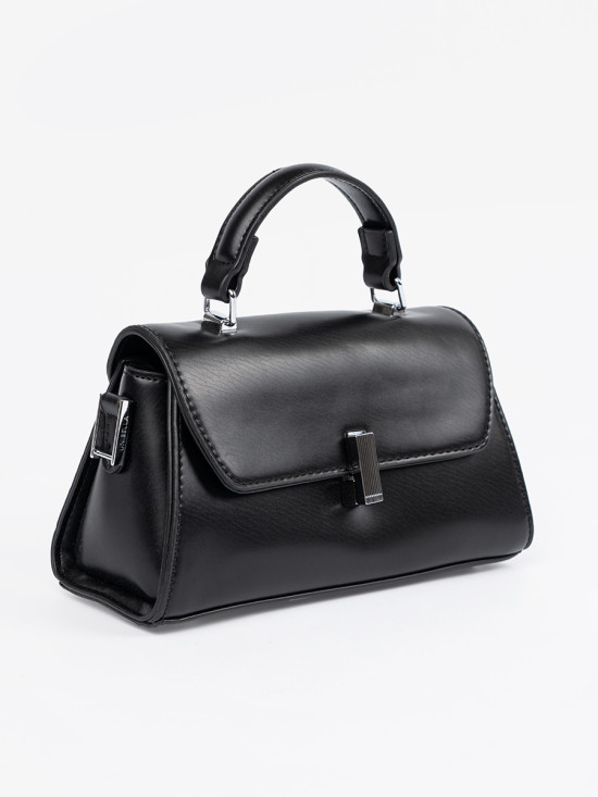 Elegant Black Handbag with Strap