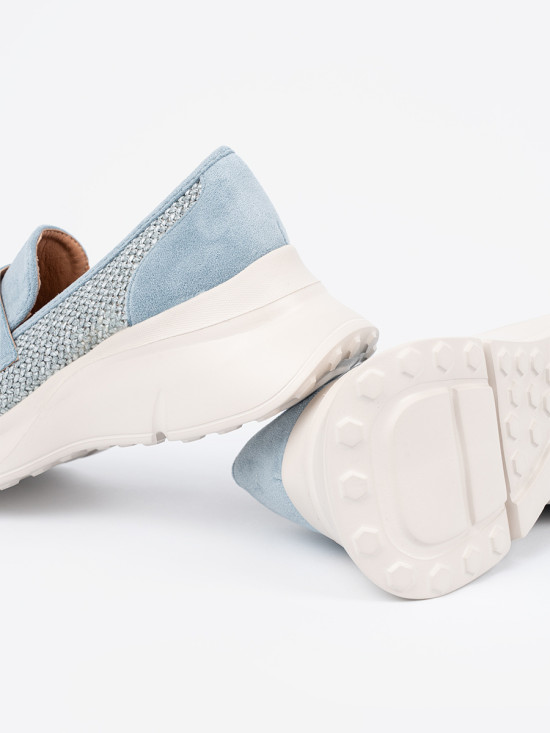 Blue Casual Shoes with Thick Sole