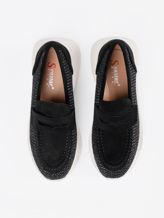 Black Loafers with Thick Sole