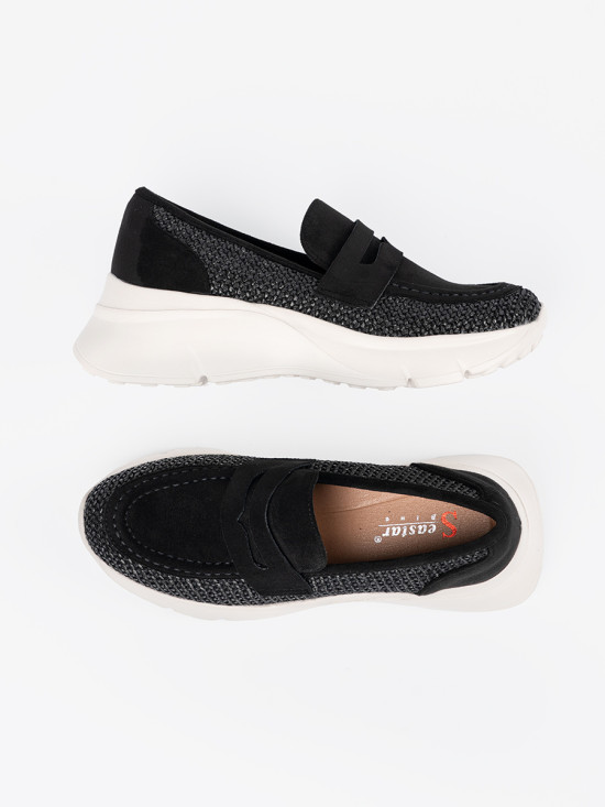 Black Loafers with Thick Sole