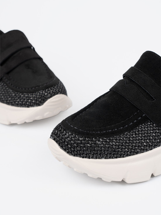 Black Loafers with Thick Sole