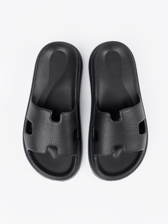 Black Platform Slippers