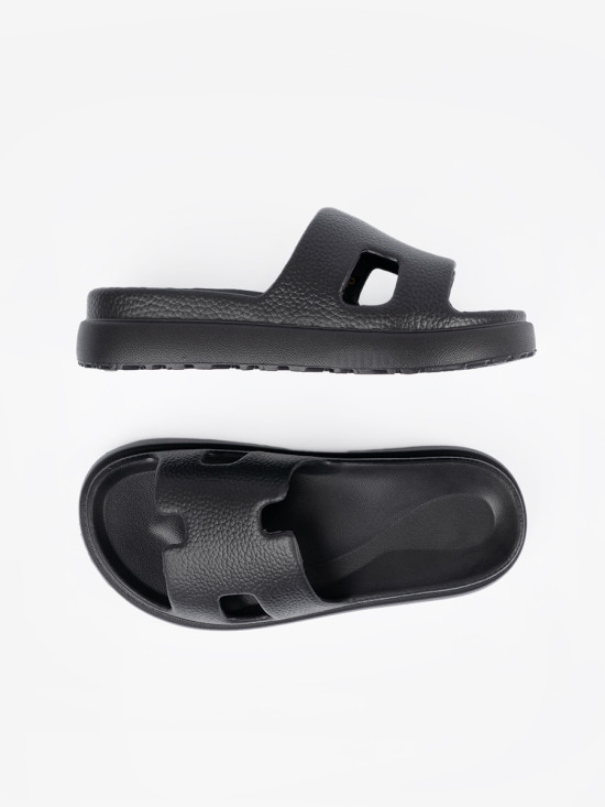 Black Platform Slippers