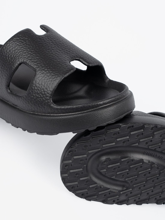 Black Platform Slippers