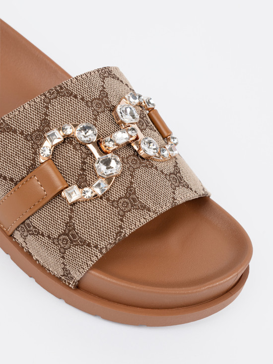Brown Decorative Slippers