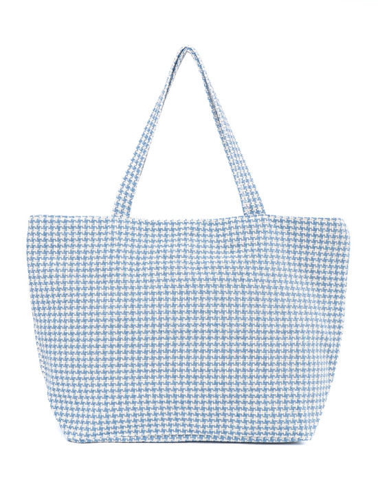 Blue Checkered Beach Bag