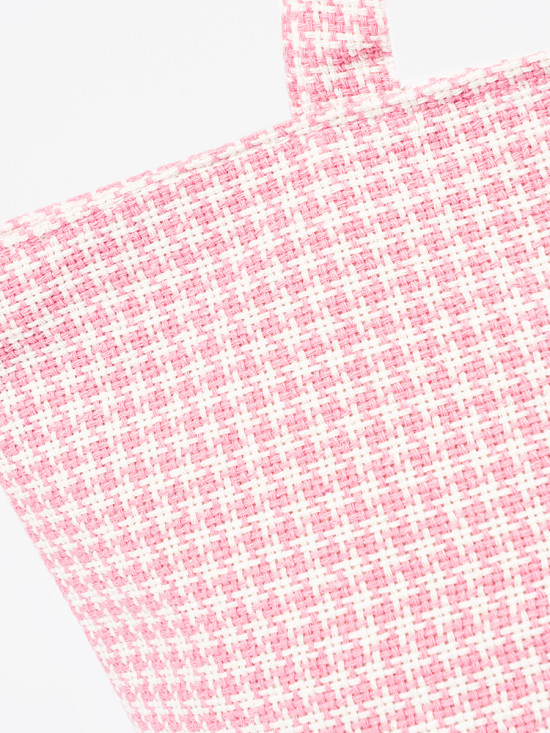 Pink Checkered Beach Bag