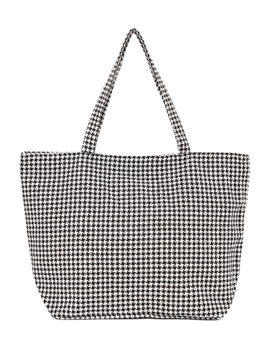 Black and White Checkered Beach Bag