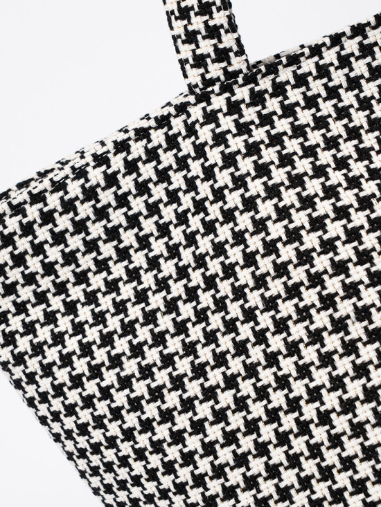 Black and White Checkered Beach Bag