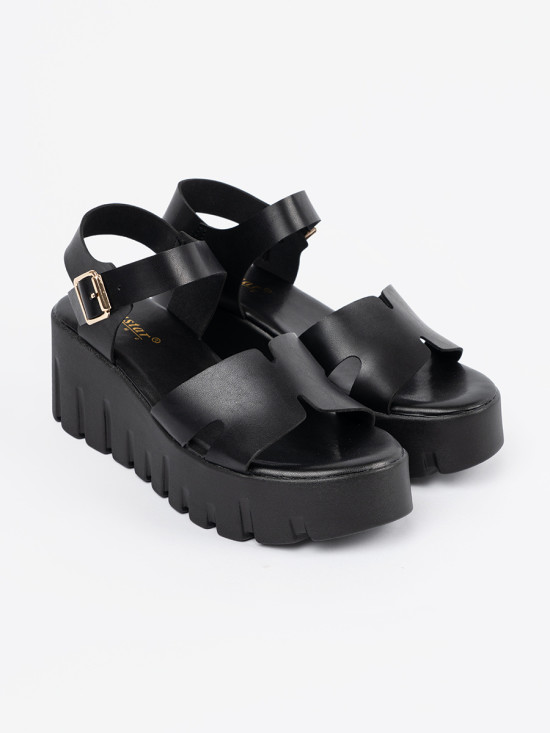 Black High Platform Sandals