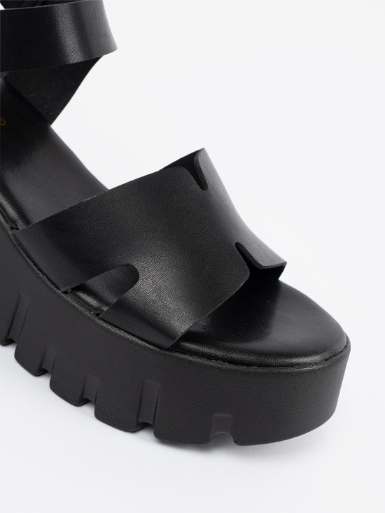 Black High Platform Sandals