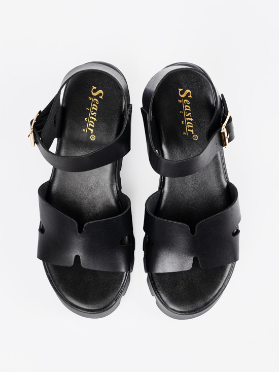 Black High Platform Sandals