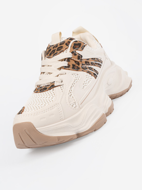 Sneakers with Thick Sole in Leopard Print
