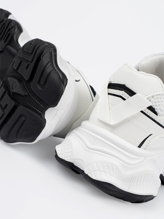 White Sneakers with Thick Sole