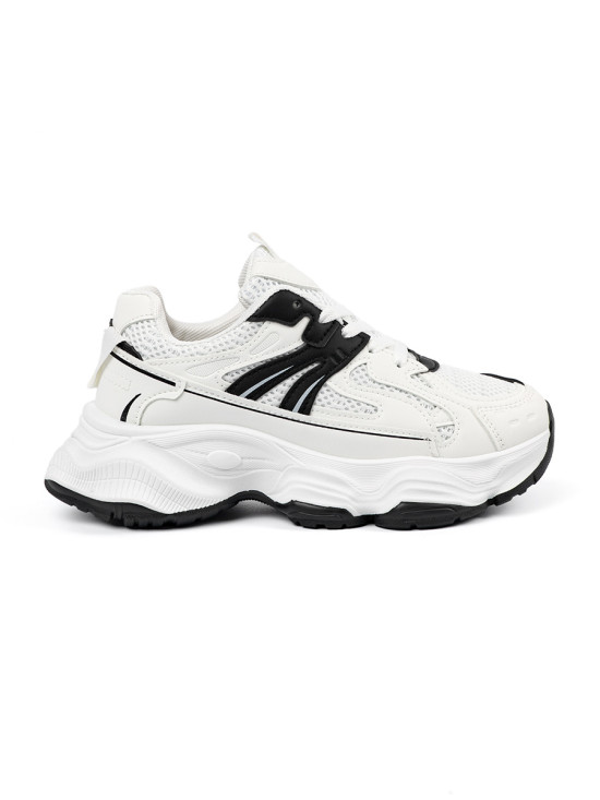 White Sneakers with Thick Sole