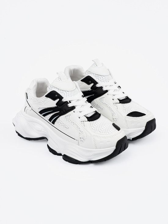 White Sneakers with Thick Sole