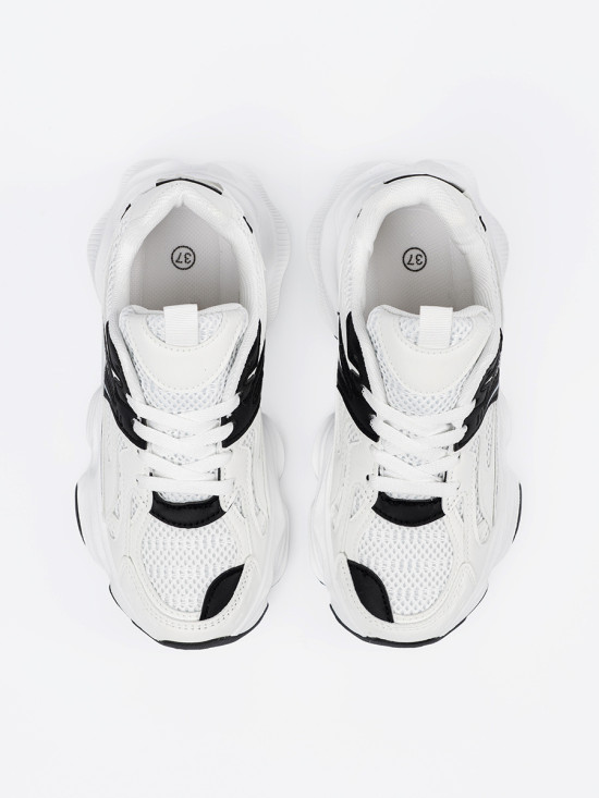 White Sneakers with Thick Sole