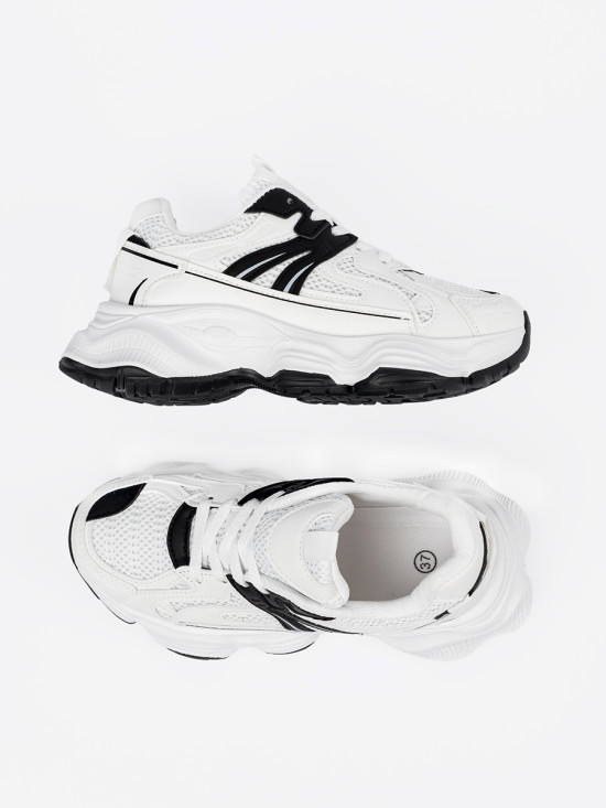 White Sneakers with Thick Sole