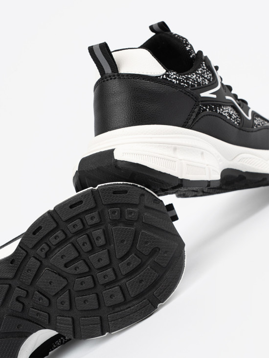 Black Sneakers with Decorative Inserts