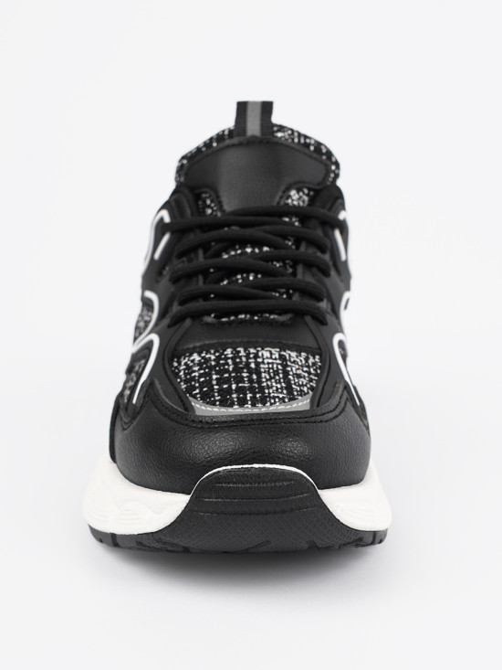 Black Sneakers with Decorative Inserts