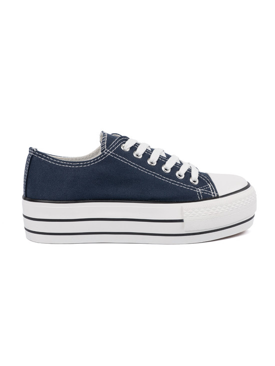 Women's Navy Platform Sneakers