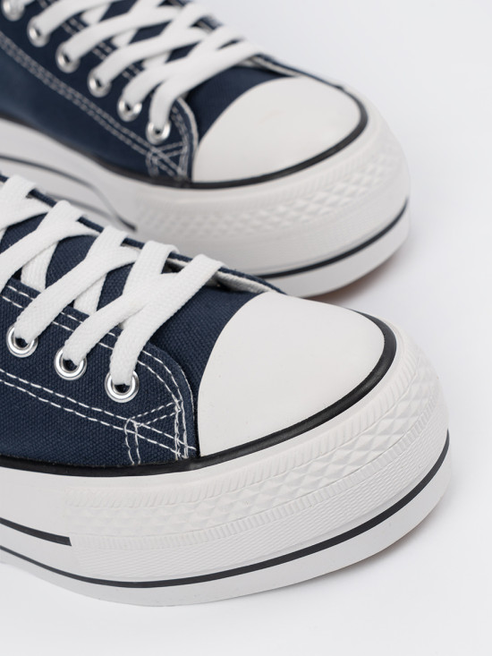 Women's Navy Platform Sneakers