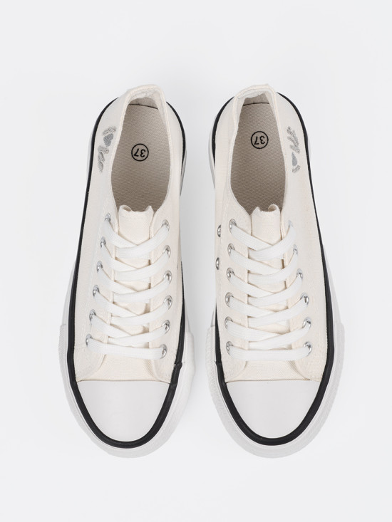 White Sneakers with Love Print