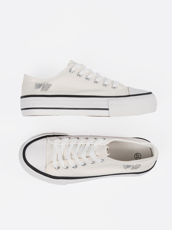 White Sneakers with Love Print