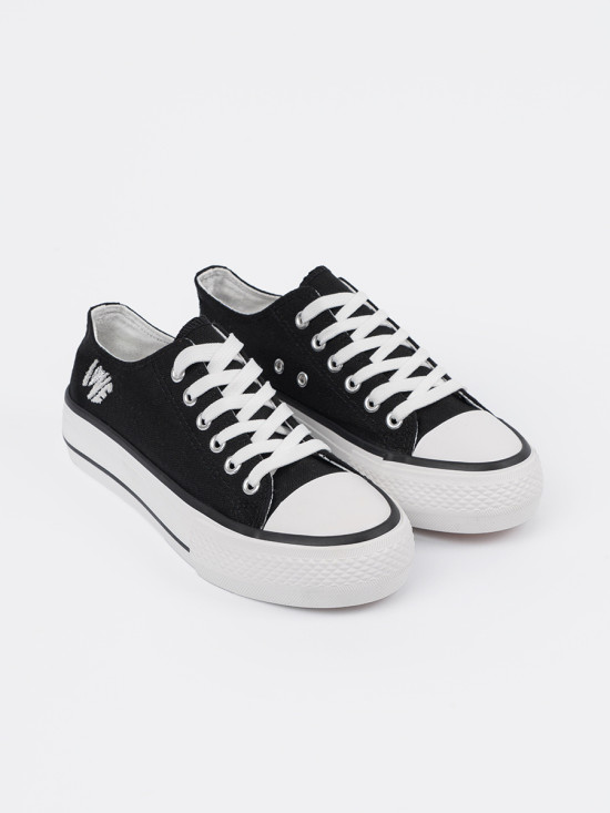 Black Sneakers with Love Inscription