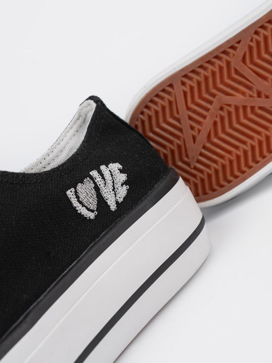 Black Sneakers with Love Inscription