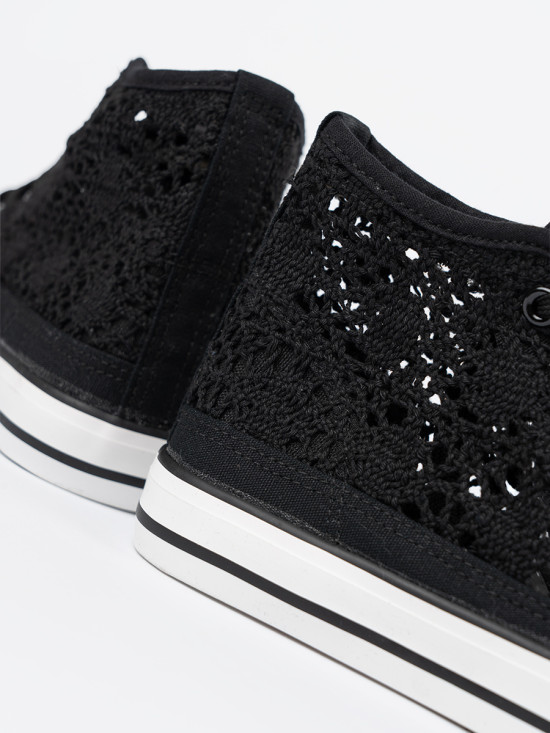 Perforated Black Sneakers