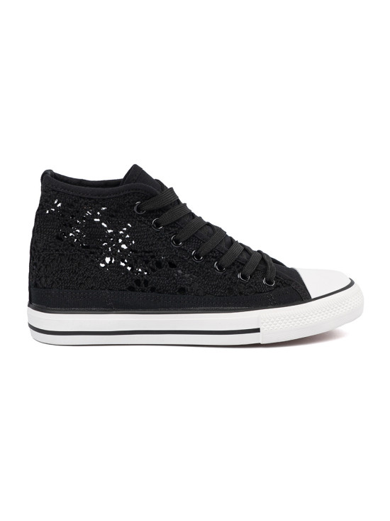 Perforated Black Sneakers