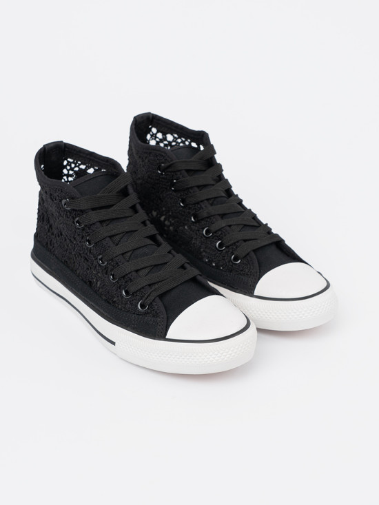 Perforated Black Sneakers