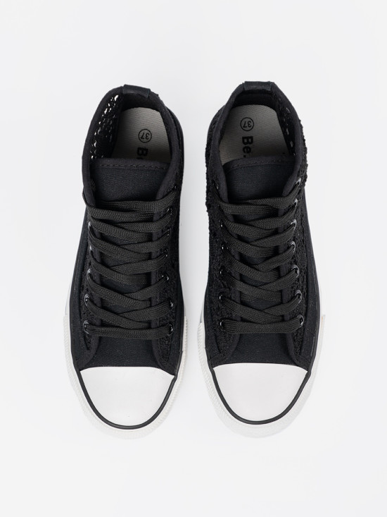 Perforated Black Sneakers